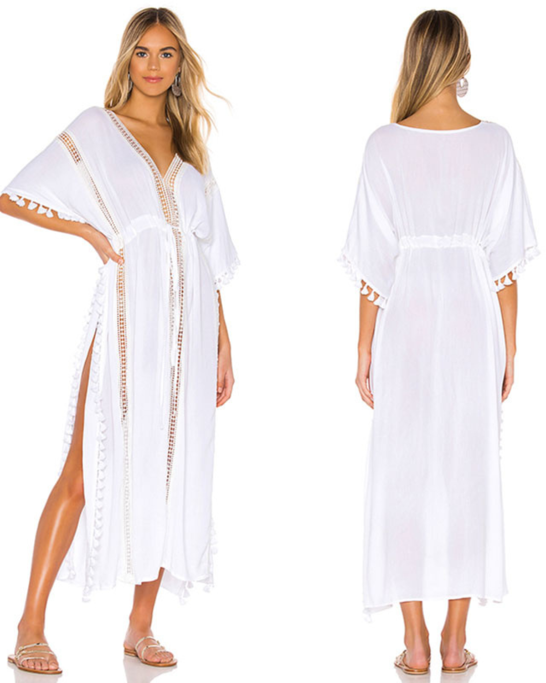 Maya Beach Dress – Swimsuit Cover-Up White midi