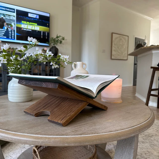 Wooden Bookstand│ Perfect for displaying cookbooks, albums, coffee table books