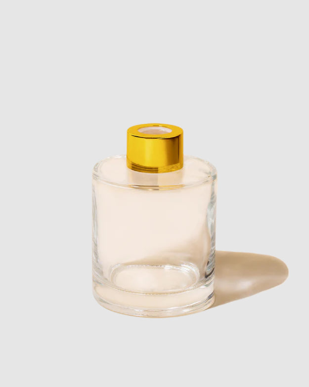 Clear Glass Empty Bottle  with Gold Cap - for DIY Diffusers