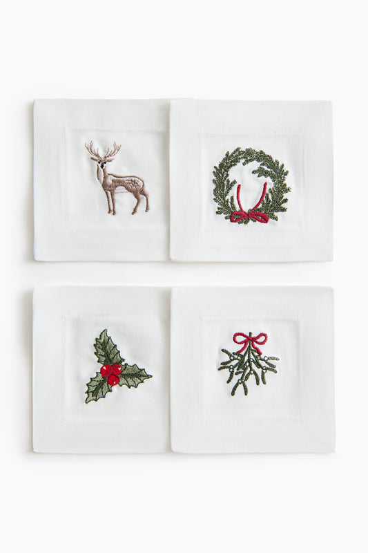 Coasters - Linen Christmas