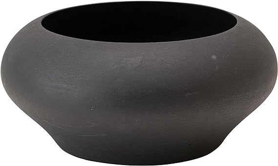 Round Mango Wood Bowl, Black