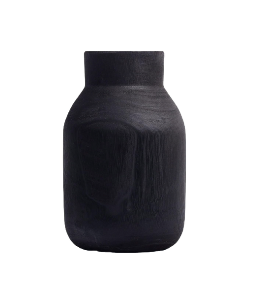 Black Wooden Vase