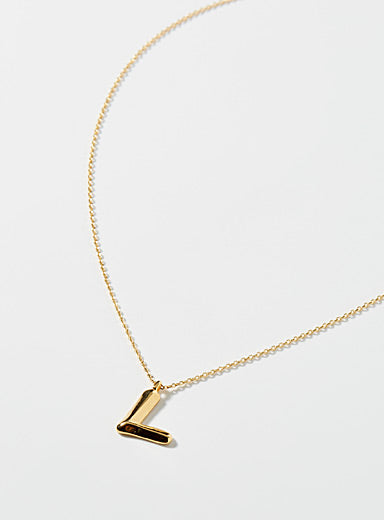 Initial Necklace - Sculptural Curve Style
