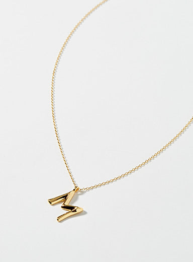 Initial Necklace - Sculptural Curve Style