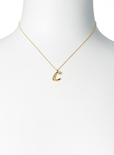 Initial Necklace - Sculptural Curve Style