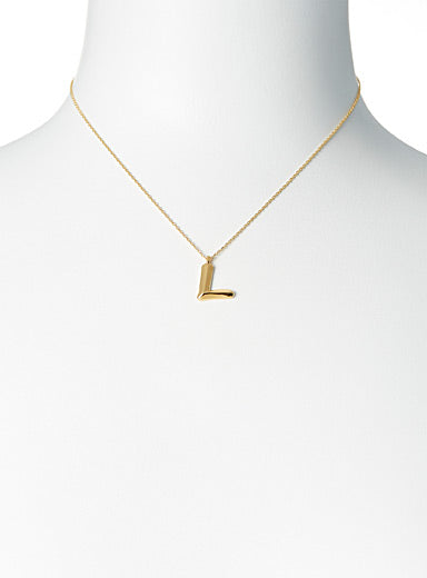 Initial Necklace - Sculptural Curve Style