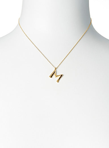 Initial Necklace - Sculptural Curve Style