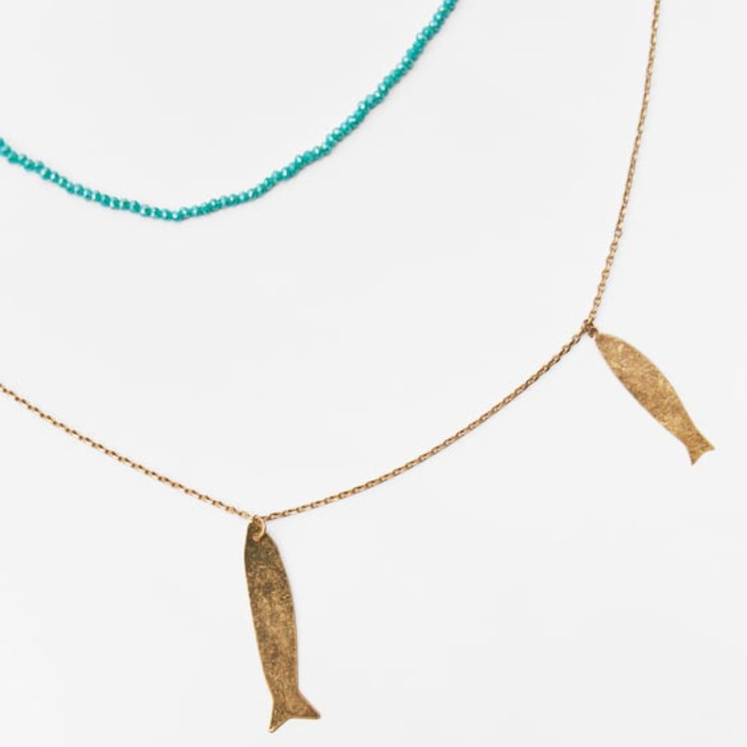 Turquoise Fish Necklace Set