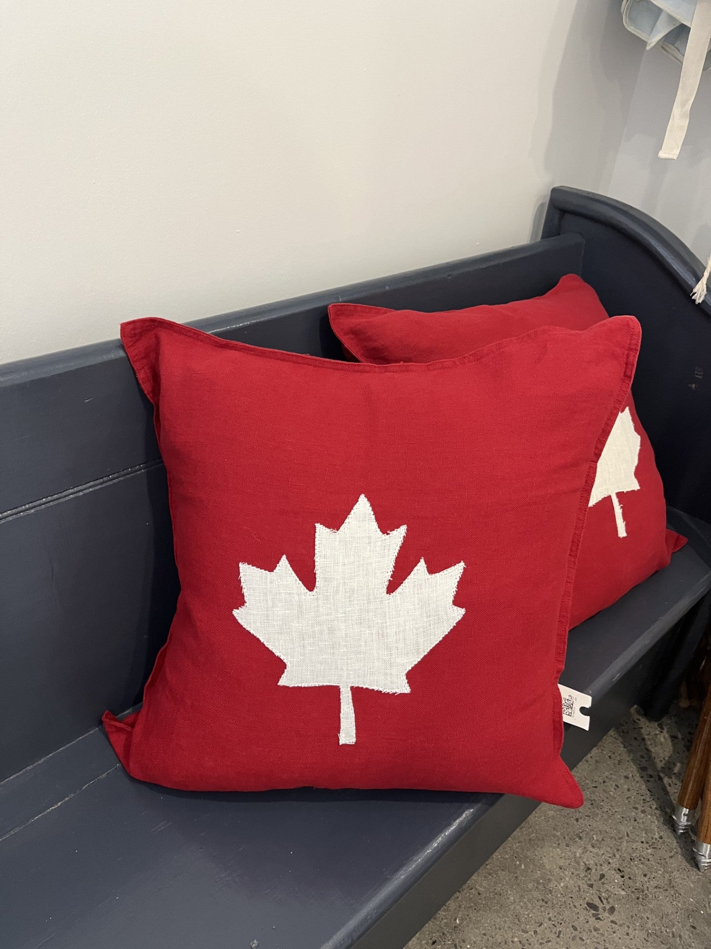 Linen Throw Pillow - Red and White Maple Leaf **Limited Edition