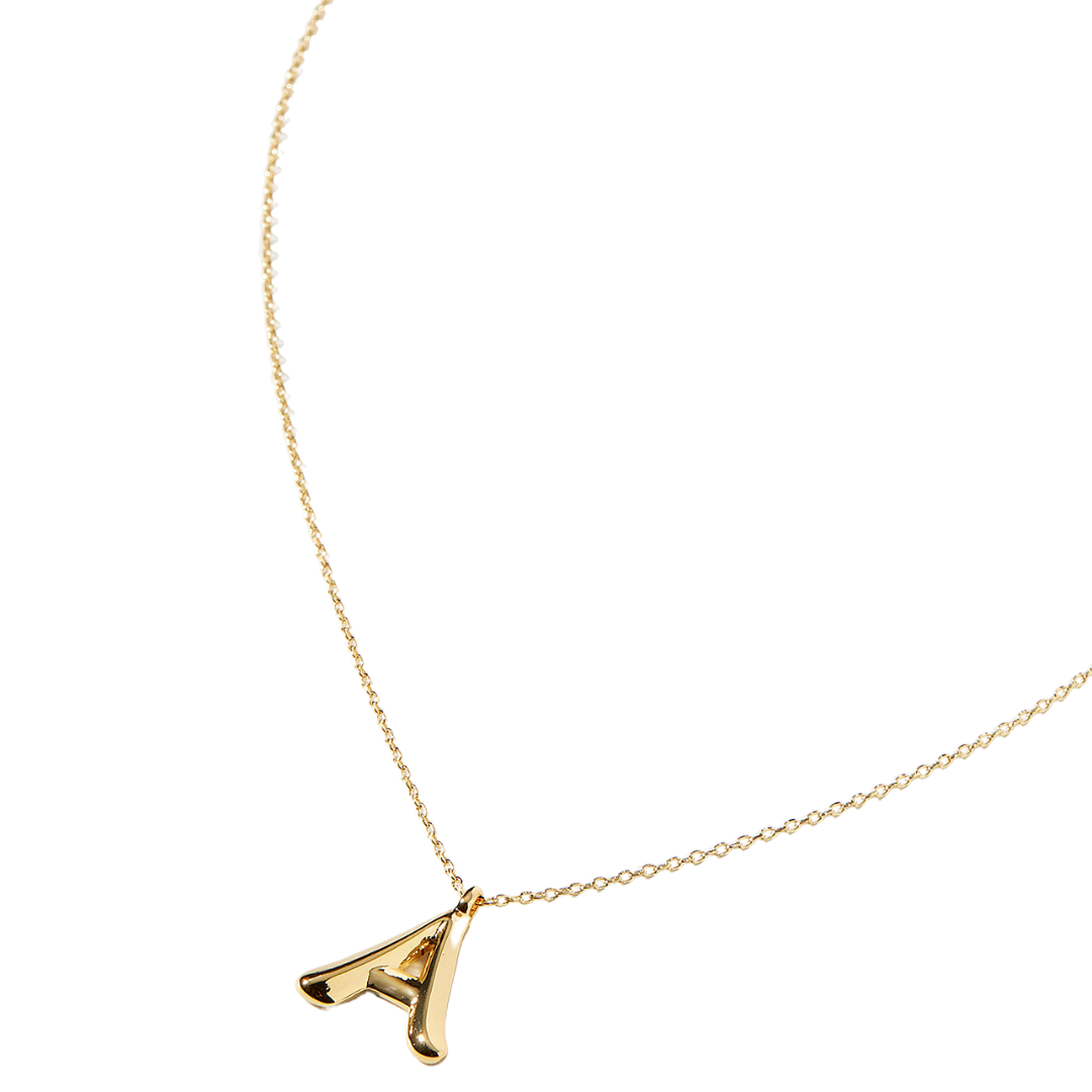 Initial Necklace - Sculptural Curve Style