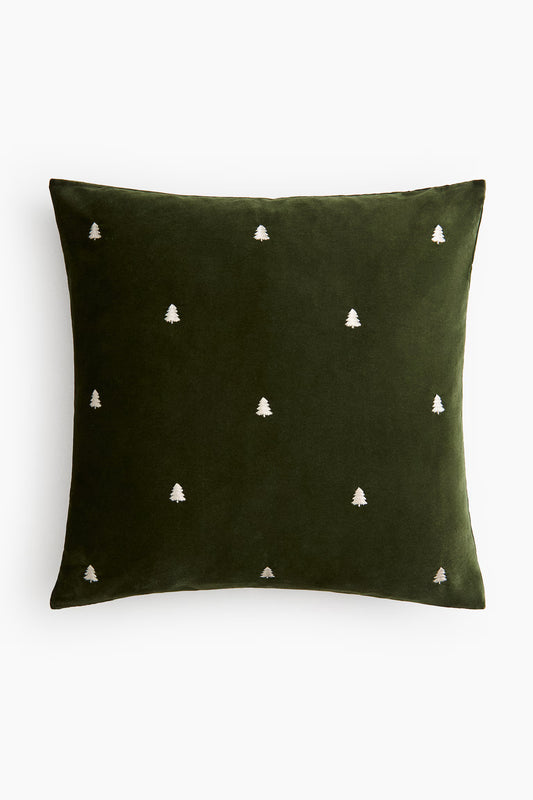 Green Embroidered Pillow Cover 20 x 20 inches