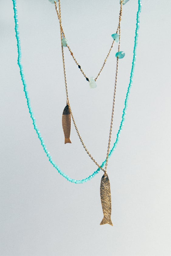 Turquoise Fish Necklace Set