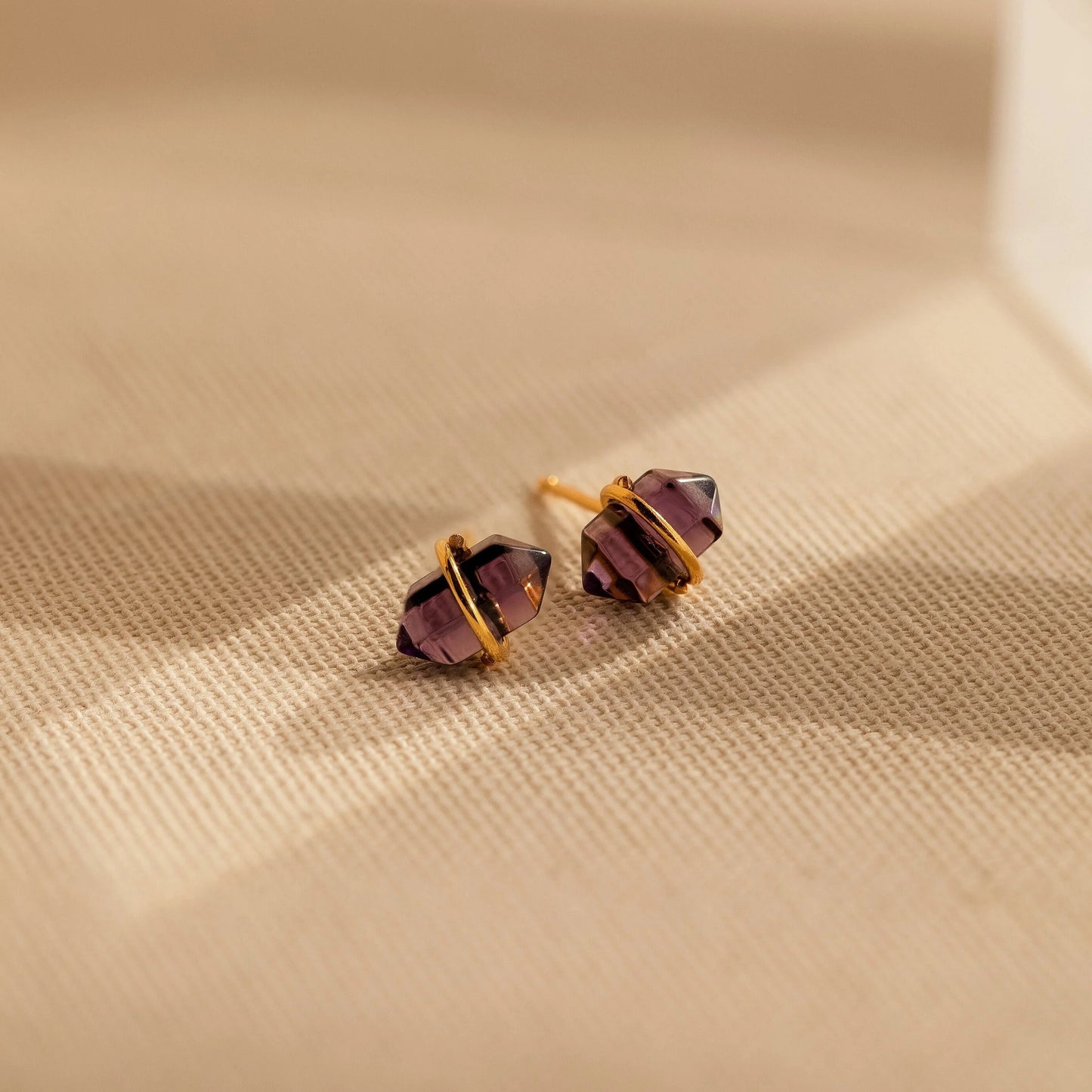 Amerthyst Stud Earrings